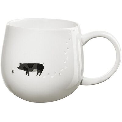 ASA SELECTION Henkelbecher 0,4l MAGU-FOOTPRINTS Pig weiss B ASA SELECTION Henkelbecher 0,4l MAGU-FOOTPRINTS Pig weiss B