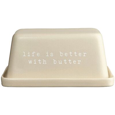 ASA SELECTION Butterdose 16x11x7,5 cm LIFE IS BETTER WITH BUTTER Beige beige B ASA SELECTION Butterdose 16x11x7,5 cm LIFE IS BETTER WITH BUTTER Beige beige B