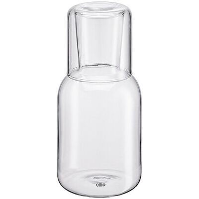CILIO Wasserkaraffe mit Trinkglas LORENZO 750/200ml Borosilikat Klar B CILIO Wasserkaraffe mit Trinkglas LORENZO 750/200ml Borosilikat Klar B