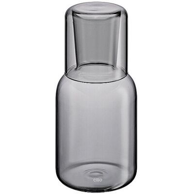 CILIO Wasserkaraffe mit Trinkglas LORENZO 750/200ml Borosilikat Grau grau B CILIO Wasserkaraffe mit Trinkglas LORENZO 750/200ml Borosilikat Grau grau B