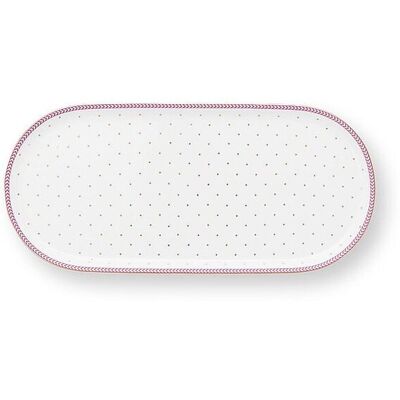 PIP STUDIO Platte klein 25x12cm JOLIE DOTS Gold/Pink weiss B PIP STUDIO Platte klein 25x12cm JOLIE DOTS Gold/Pink weiss B