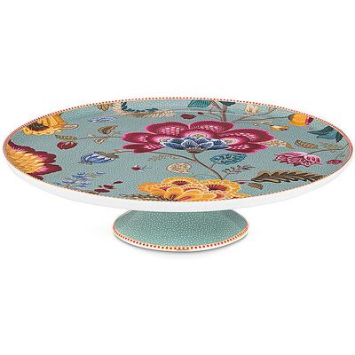 PIP STUDIO Platte auf Fuss BLOOMING TALES 30,5cm Fantasy Blue hellblau B PIP STUDIO Platte auf Fuss BLOOMING TALES 30,5cm Fantasy Blue hellblau B