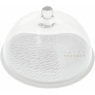 RAEDER Glas Cloche mit Teller TAFELFREUDEN weiss B RAEDER Glas Cloche mit Teller TAFELFREUDEN weiss B