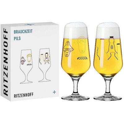 RITZENHOFF Bierglas 2er Set BRAUCHZEIT PILS #13 #14 bunt B RITZENHOFF Bierglas 2er Set BRAUCHZEIT PILS #13 #14 bunt B