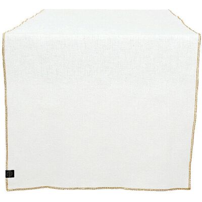 HAOMY Tischläufer 48x160cm VERONE Blanc/Creme creme B HAOMY Tischläufer 48x160cm VERONE Blanc/Creme creme B