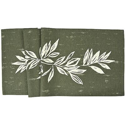 SANDER Tischläufer BIG LEAVES 50x140cm Khaki dunkelgrün B SANDER Tischläufer BIG LEAVES 50x140cm Khaki dunkelgrün B