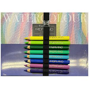 FABRIANO Aquarellblock & Bleistift-Set bunt B FABRIANO Aquarellblock & Bleistift-Set bunt B