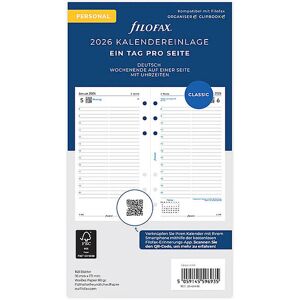 FILOFAX Kalendereinlage Tag Deutsch Personal 2026 weiss B FILOFAX Kalendereinlage Tag Deutsch Personal 2026 weiss B