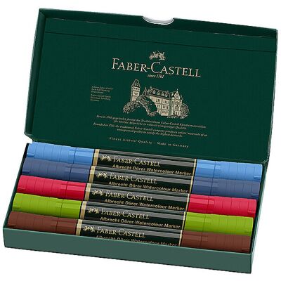 FABER-CASTELL Watercolour Marker Albrecht Dürer 5er Etui Urban Sketching dunkelgrün B FABER-CASTELL Watercolour Marker Albrecht Dürer 5er Etui Urban Sketching dunkelgrün B