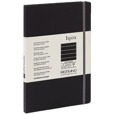FABRIANO Notizbuch ISPIRA A5 liniert Black schwarz B FABRIANO Notizbuch ISPIRA A5 liniert Black schwarz B