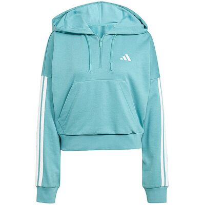 Adidas Damen Hoodie Half Zip 3S petrol L W Adidas Damen Hoodie Half Zip 3S petrol L W
