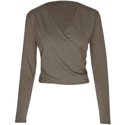 MANDALA Damen Yoga Wickeljacke Signature Wrap braun S W MANDALA Damen Yoga Wickeljacke Signature Wrap braun S W