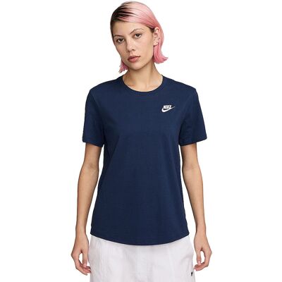 NIKE Damen T-Shirt Sportswear Club Essentials dunkelblau L W NIKE Damen T-Shirt Sportswear Club Essentials dunkelblau L W