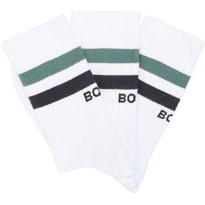 BJÖRN BORG Herren Tennissocken Classic Crew Stripe 3er Pkg. weiss 36-40 M BJÖRN BORG Herren Tennissocken Classic Crew Stripe 3er Pkg. weiss 36-40 M