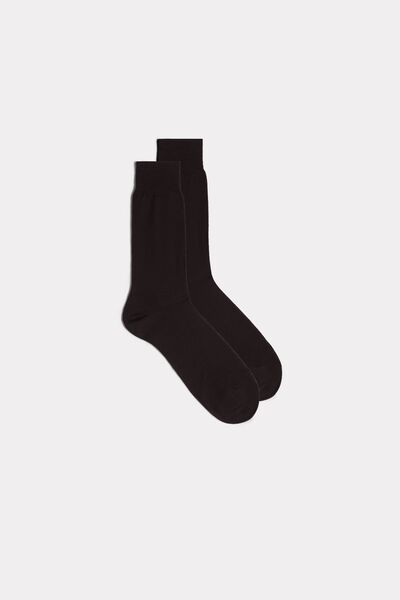 Intimissimi Socken aus satinierter Fil d'Ecosse-Baumwolle Mann Braun Größe 40-41