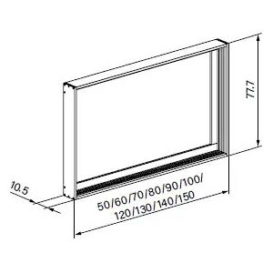 Schneider Einbaurahmen E742, 50 cm - B: 53 H: 77,7 T: 10,5 cm - aluminium