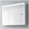 Pelipal Serie 6010 (Solitaire) Spiegelschrank 84 x 17,6 x 70,9 cm mit LED-Lichtkranz und LED-Profil, große Tür rechts - B: 84 T: 17,6 H: 70,9 cm - oxid dunkelgrau quer