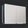 Sprinz Pure-Line Spiegelschrank Aufputz mit 2 Türen 80 cm, mit Rückwand-, Innenraum- und Waschtischbeleuchtung - B: 80 T: 16,9 H: 70 cm - alu matt
