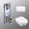 Villeroy & Boch O.Novo WC-Set mit Vorwandelement und Betätigungsplatte - weiß alpin mit CeramicPlus / weiß alpin / weiß