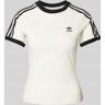 adidas Originals T-Shirt mit labeltypischen Streifen, Größe M - EUR - Weiss - M