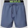 HUGO Badeshorts im Double-Layer-Look Modell 'FLEX', Größe M - EUR - Rauchblau Melange - M