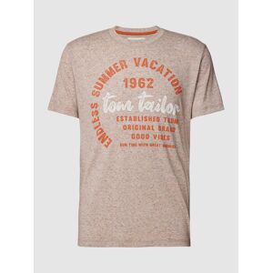 Tom Tailor T-Shirt mit Label-Print - men - Beige - S