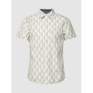 Blend Slim Fit Freizeithemd mit Allover-Muster Modell 'RHOMBUS' - men - Blau - S;M;L;XL;XXL