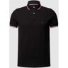 Tommy Hilfiger Slim Fit Poloshirt mit Kontraststreifen, Größe XL - EUR - Black - XL