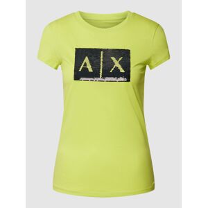 ARMANI EXCHANGE T-Shirt aus Baumwolle mit Label-Detail Modell 'CARRYOVER', Größe XS - EUR - Neon Grün - XS