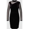 mbyM Knielanges Kleid mit transparentem Obermaterial Modell 'Sachi', Größe XS - EUR - Black - XS