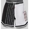 HUGO Regular Fit Sweatbermudas mit Label-Print, Größe 176 - EUR - Black - 176