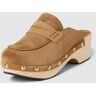 ALPE Pantolette mit Plateausohle Modell 'Clog', Größe 39 - EUR - Camel - 39