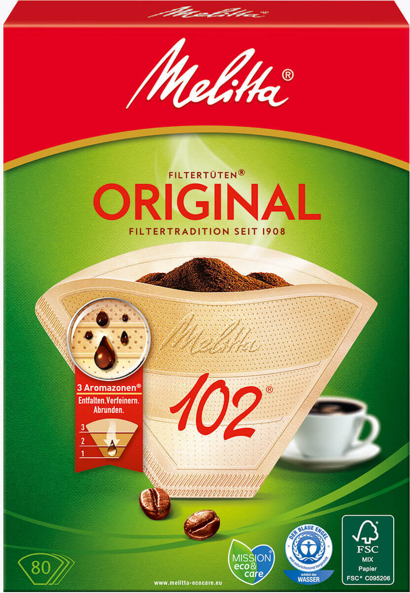 Melitta® Filtertüten® 102/80, naturbraun Aroma