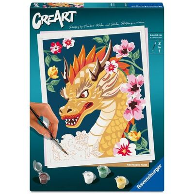 Ravensburger Verlag GmbH CreArt, Malen nach Zahlen Adults Trend - Feuerdrache Flora Ravensburger Verlag GmbH CreArt, Malen nach Zahlen Adults Trend - Feuerdrache Flora
