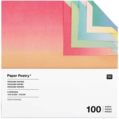 Rico Design GmbH & Co.KG Origami Duo Color, Linear Gradient MIX, 15 x 15 cm, 100 Blatt Rico Design GmbH & Co.KG Origami Duo Color, Linear Gradient MIX, 15 x 15 cm, 100 Blatt