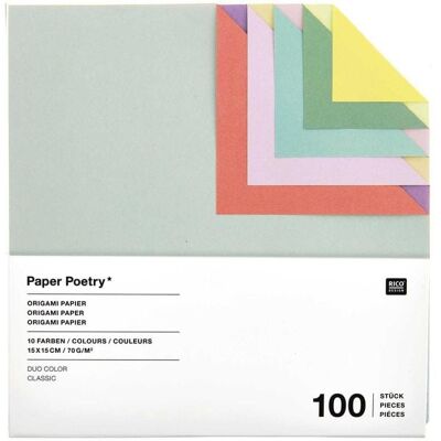 Rico Design GmbH & Co.KG Origami Duo Color, Classic MIX, 15 x 15 cm, 100 Blatt Rico Design GmbH & Co.KG Origami Duo Color, Classic MIX, 15 x 15 cm, 100 Blatt