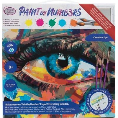 Craft Buddy PBN-3030-018 - Paint by Numbers, Creative Eye, 30x30cm, Malen-nach-Zahlen Craft Buddy PBN-3030-018 - Paint by Numbers, Creative Eye, 30x30cm, Malen-nach-Zahlen