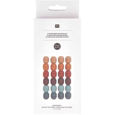 Rico Design Makramee Perlen, Holz, Erdfarben, 19x22mm, 24 Stk. Rico Design Makramee Perlen, Holz, Erdfarben, 19x22mm, 24 Stk.