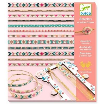Djeco Kleine Perlenarmbänder - 5 Schmuckstücke mit Webrahmen Djeco Kleine Perlenarmbänder - 5 Schmuckstücke mit Webrahmen