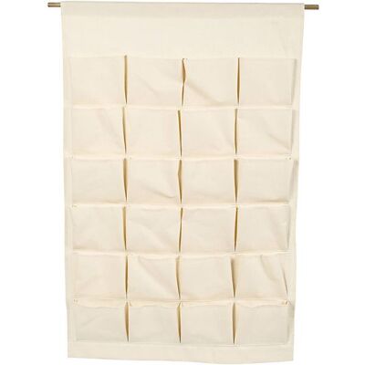 Creativ Company Wohndekoration mit Stoff Organizer-Taschen zum Aufhängen, Hellnatur, H 93 cm, B 60 cm, 1 Stk Creativ Company Wohndekoration mit Stoff Organizer-Taschen zum Aufhängen, Hellnatur, H 93 cm, B 60 cm, 1 Stk
