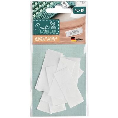 COLOP Craft Labeler Etiketten Satin weiß, 40 Einnähetiketten aus Baumwoll-Stoff, ca. 50x20mm COLOP Craft Labeler Etiketten Satin weiß, 40 Einnähetiketten aus Baumwoll-Stoff, ca. 50x20mm