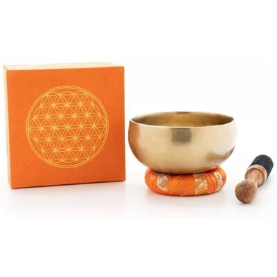 Klangschalen-Center GmbH Geschmiedete Meditations-Klangschale mit gravierter 'Blume des Lebens' und einem warmen lang anhaltenden Klang. Verpackt in einer orangefarbenen Geschenk-Box aus handgeschöpftem nepalesischen Naturpapier mit Stoffbesatz. Inklusive Klangschalen-Center GmbH Geschmiedete Meditations-Klangschale mit gravierter 'Blume des Lebens' und einem warmen lang anhaltenden Klang. Verpackt in einer orangefarbenen Geschenk-Box aus handgeschöpftem nepalesischen Naturpapier mit Stoffbesatz. Inklusive