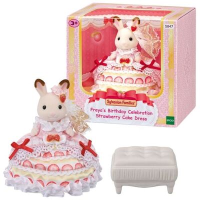 EPOCH Traumwiesen Sylvanian Families 5847 - 40. Jubiläum: Freya im Erdbeer-Geburtstagskleid, Spielfigur EPOCH Traumwiesen Sylvanian Families 5847 - 40. Jubiläum: Freya im Erdbeer-Geburtstagskleid, Spielfigur