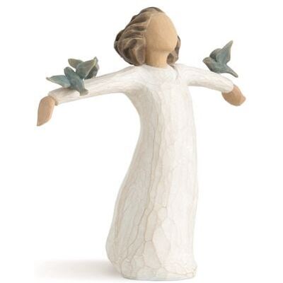 Willow Tree Glücksfigur - Handbemalte Resin-Figur mit Vögeln Willow Tree Glücksfigur - Handbemalte Resin-Figur mit Vögeln