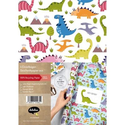 Dabelino Geschenkpapier-Set für Kinder: Dinosaurier Dabelino Geschenkpapier-Set für Kinder: Dinosaurier
