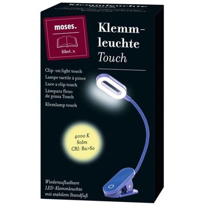 moses. libri_x Klemmleuchte Touch Electric Blue moses. libri_x Klemmleuchte Touch Electric Blue
