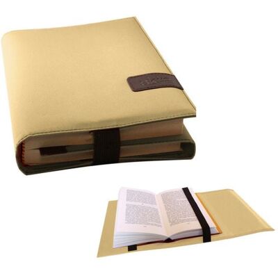 SKIN von Barth & Bauer BookSKIN Buch Einband (Größenverstellbar) in Elfenbein-Beige mit Lesezeichen SKIN von Barth & Bauer BookSKIN Buch Einband (Größenverstellbar) in Elfenbein-Beige mit Lesezeichen