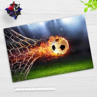 Cover-your-desk Schreibtischunterlage für Kinder Flammender Fußball mit Feuerschweif, aus hochwertigem Vinyl , 60 x 40 cm Cover-your-desk Schreibtischunterlage für Kinder Flammender Fußball mit Feuerschweif, aus hochwertigem Vinyl , 60 x 40 cm
