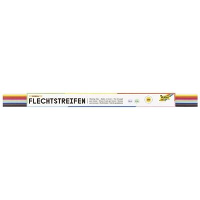Folia Flechtstreifen 130g/m², 50x2,0cm, 200 Streifen 10-farbig sortiert Folia Flechtstreifen 130g/m², 50x2,0cm, 200 Streifen 10-farbig sortiert