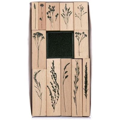 Rico Design 12 Holzstempel - Blumen & Gräser - Bastelwerkzeug Rico Design 12 Holzstempel - Blumen & Gräser - Bastelwerkzeug